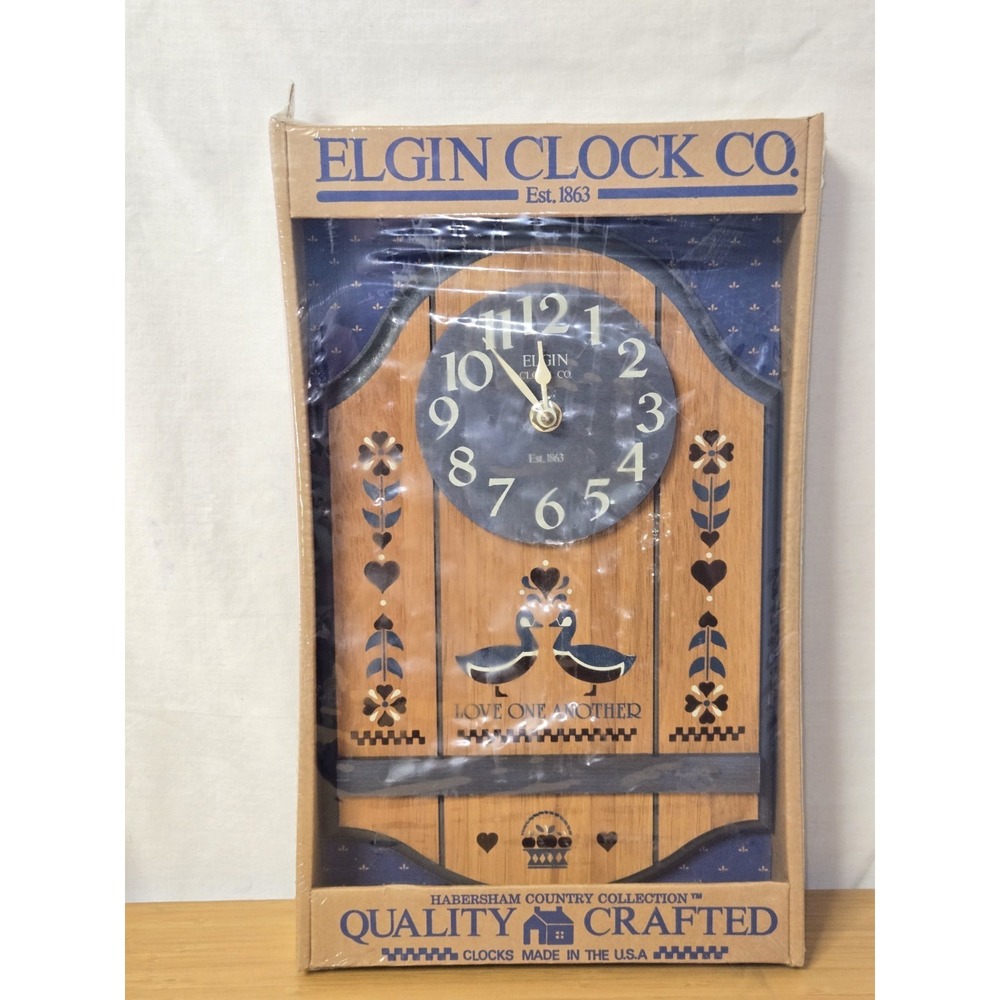 Vintage 1987 Elgin Wall Clock Harbarsham Country Collection SEALED, NOS